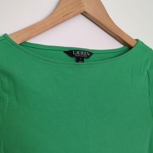 Ralph Lauren Green Boat Neck Top
